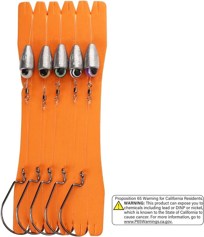 Dovesun 10/5PCS Ready Tied Carolina Rig Kit for Bass Fishing Catfish Rig Catfish Hook Kit with Bass Hooks, Swivel, Fluorocarbon Line, Weights