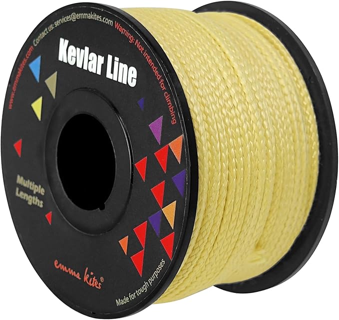 emma kites 100% Kevlar Braided String Utility Cord 100Lb ~ 1700Lb Abrasion Flame Resistant, Tactical Survival Fishing Assist Cord Model Rocket Paracord Trip Line Camping Cordage