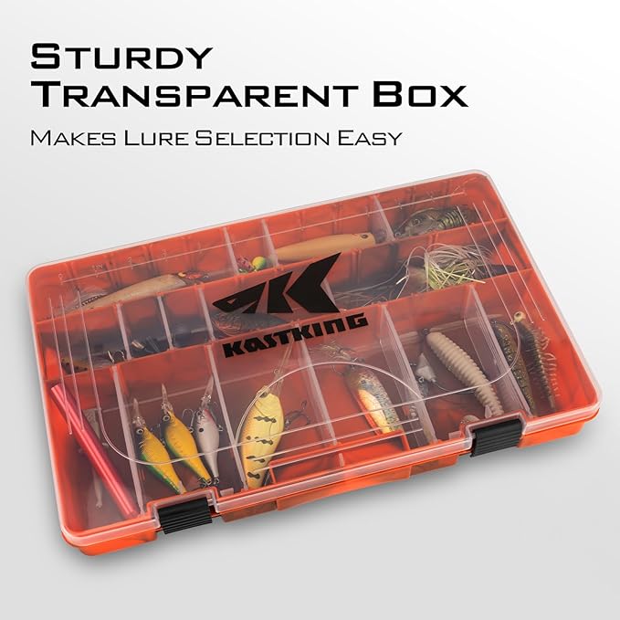 KastKing Tackle Boxes, Plastic Box, Plastic Storage Organizer Box with Removable Dividers - Fishing Tackle Storage - Box Organizer - 2 Packs /4 Packs Tackle Trays - Parts Box