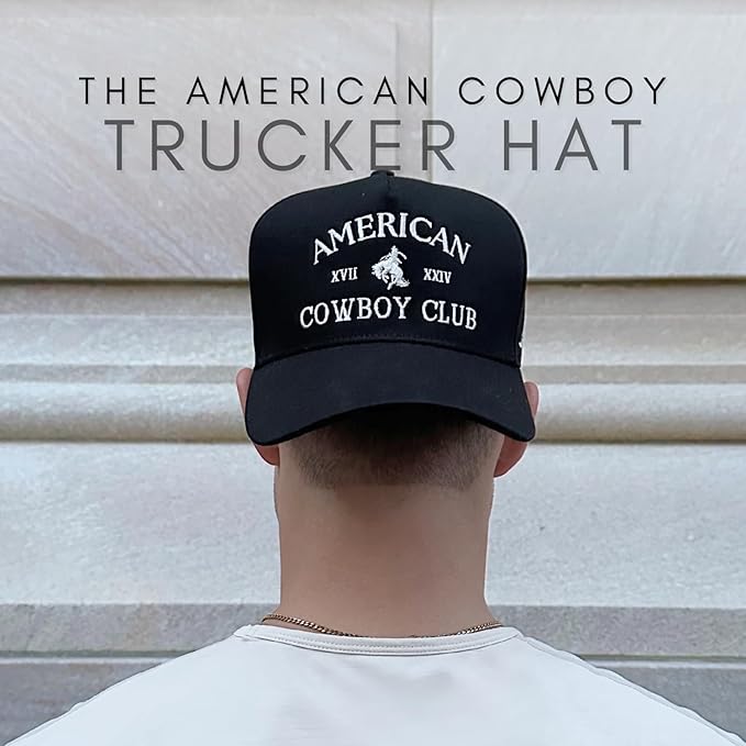 Vintage Western Trucker Hat | Men & Women | Country Cute Caps for Cowgirls Cowboys | Camo Denim Embroidered Cotton | Snapback