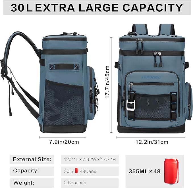 Hulongo 48Cans Cooler Backpack, Waterproof Insulated Backpack Cooler for Men & Women, Leakproof