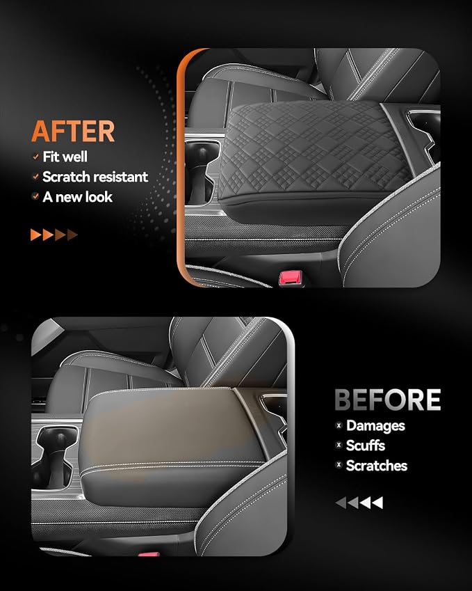 CDEFG for 2024 2025 2026 GMC Sierra EV Center Console Cover Armrest Box Cover Sierra EV Accessories Console Arm Rest Protector Thickened