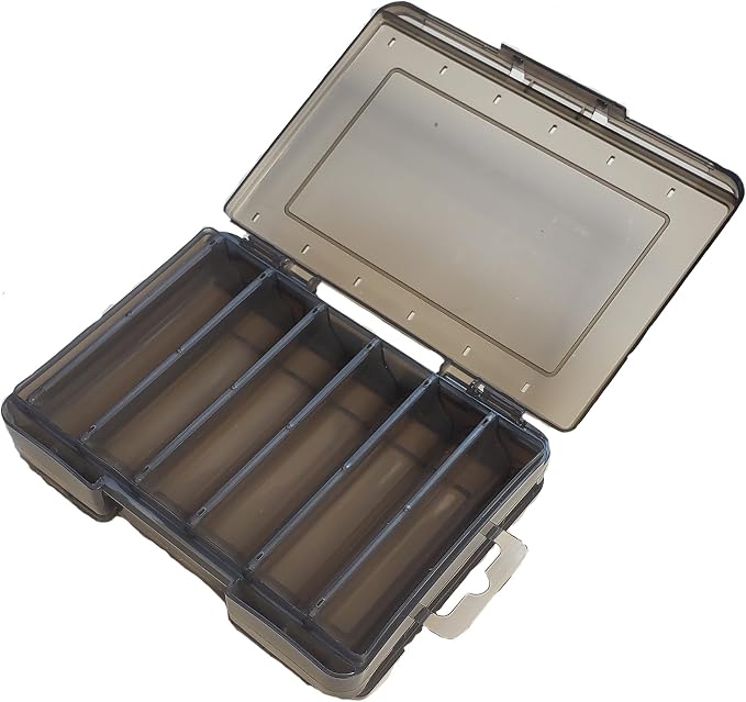 Tackle Box for Hard Baits, Double Sided Hard Lure Storage Case with V Slots Drain Holes, 12 Slots Fishing Organizer for Crankbait Jerkbait Minnow Stickbait（B1214）