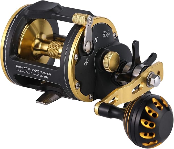 Sougayilang Trolling Reel Saltwater Level Wind Reels, Drag Reels Boat Fishing Ocean Fishing for Sea Bass Grouper