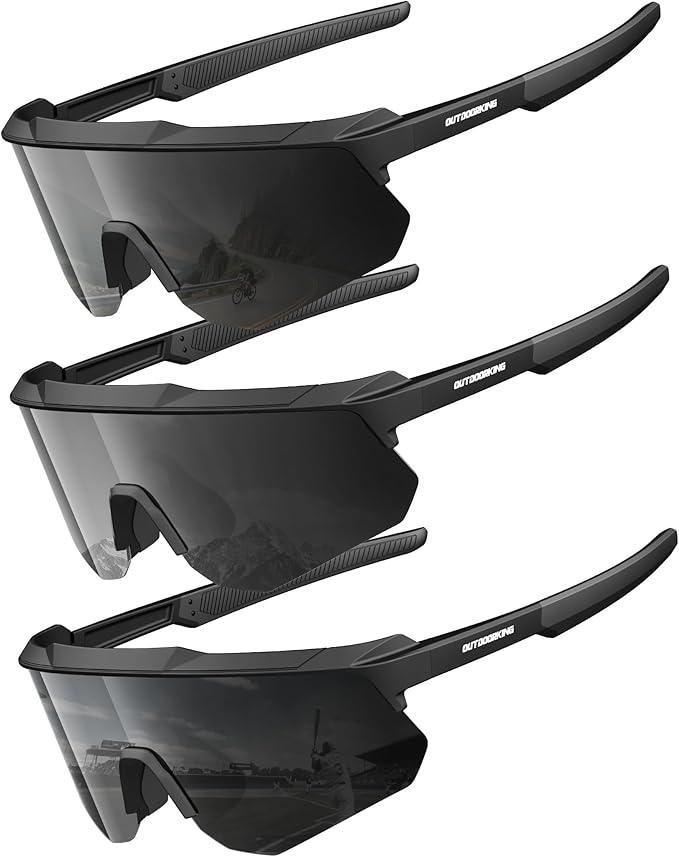 Polarized Sports Sunglasses for Men Women, UV400 Protection Mens Sunglasses Wrap Around Sun Glasses for Cycling Running