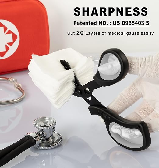 MEUUT 2 Pack Medical Scissors Trauma Shears for left and Right Hand -8 inch Patented Bandage Scissor Heavy Duty Surgical Grade EMT Scissors for EMT Workers Doctors Nurses