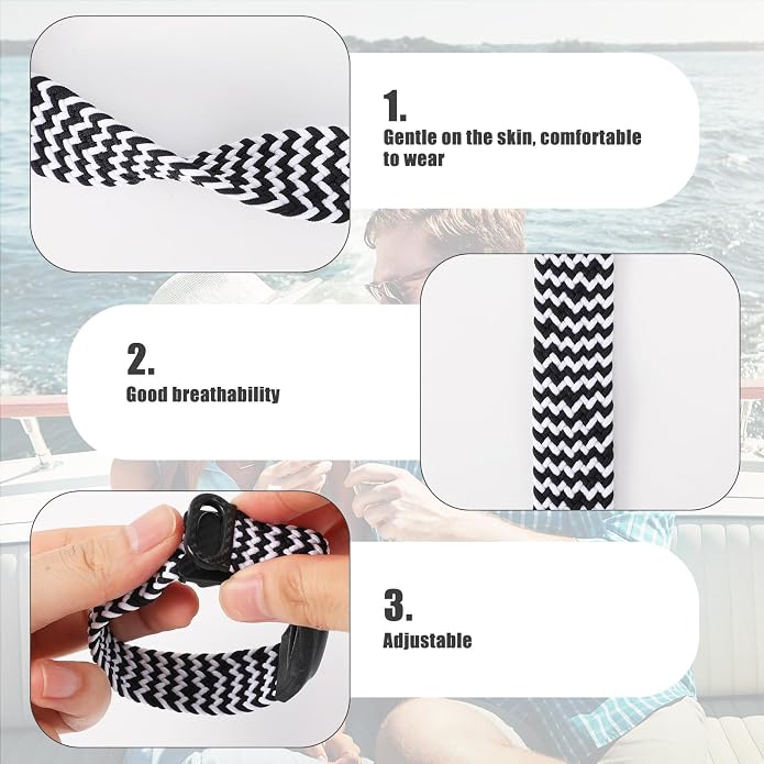 PEUTIER 4pcs Holder for Princess Cruise Medallion, Adjustable Braided Wristband Bracelet for Princess Medallion Holder Accessories Comfortable & Breathable Watch Band fit Men Women