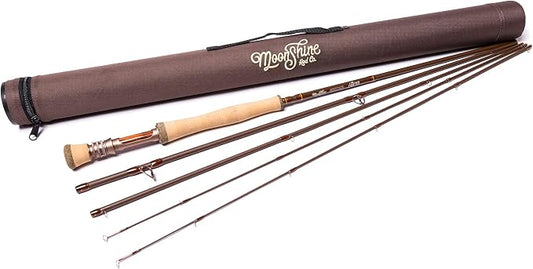 Moonshine Rod Company Fast Action Fly Fishing Rod – Carbon Fiber Graphite Rod with Zippered Travel Case – Drifter II, Vesper, Epiphany ESN, Outcast, Phantom & Rambler Series - 2WT up to 12WT Rods