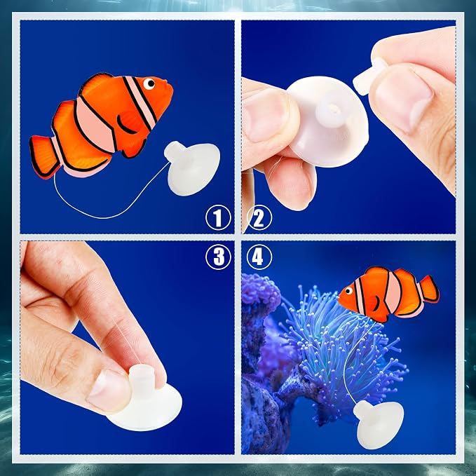 Weewooday 7 Pieces Artificial Fish Colorful Fake Fish Glowing Effect Aquarium Decor Floating Ornament for Tank Decoration (Elegant Color)