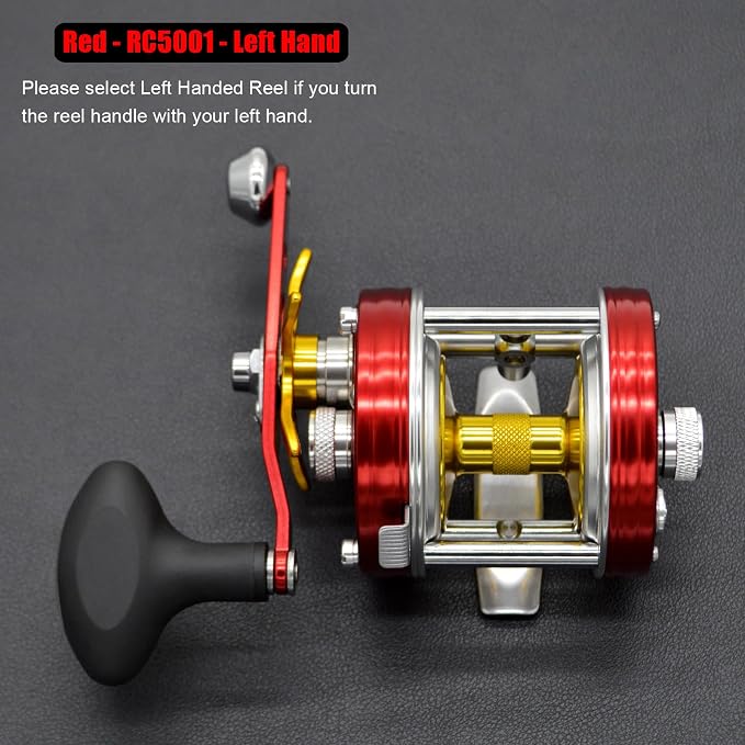 X-Tribe Round Baitcasting Fishing Reel, Synchronized Level Wind System, 17 LBs Powerful Carbon Drag, 5.3:1 Gear Ratio, Single Power Handle, All Metal Frame and Side Covers for Saltwater