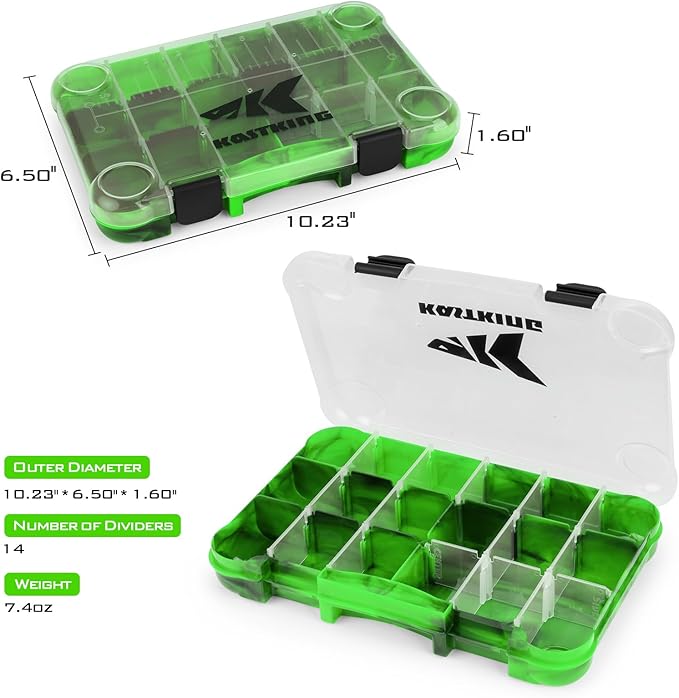 KastKing Tackle Boxes, Plastic Box, Plastic Storage Organizer Box with Removable Dividers - Fishing Tackle Storage - Box Organizer - 2 Packs /4 Packs Tackle Trays - Parts Box