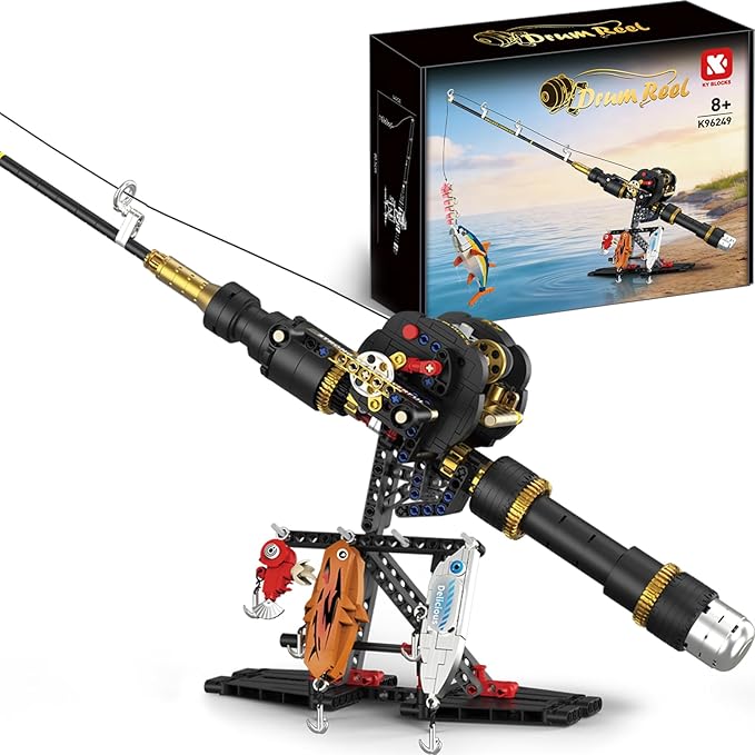 Fishing Rod Building Block Set [589+] Pieces - Compatible with LEGO STEM Building Toys; Gift for Children, Adults, and Home Decor
