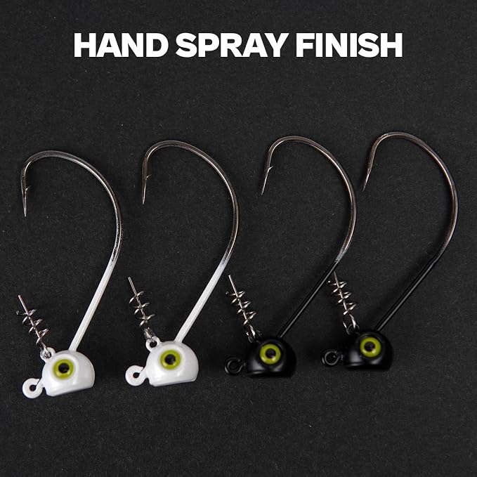 Shaky Head Jigs, Fisheye Stand-up Style Weedless Fishing Jig Heads for Bass (15-Pack) 1/8 3/16 1/4 5/16oz