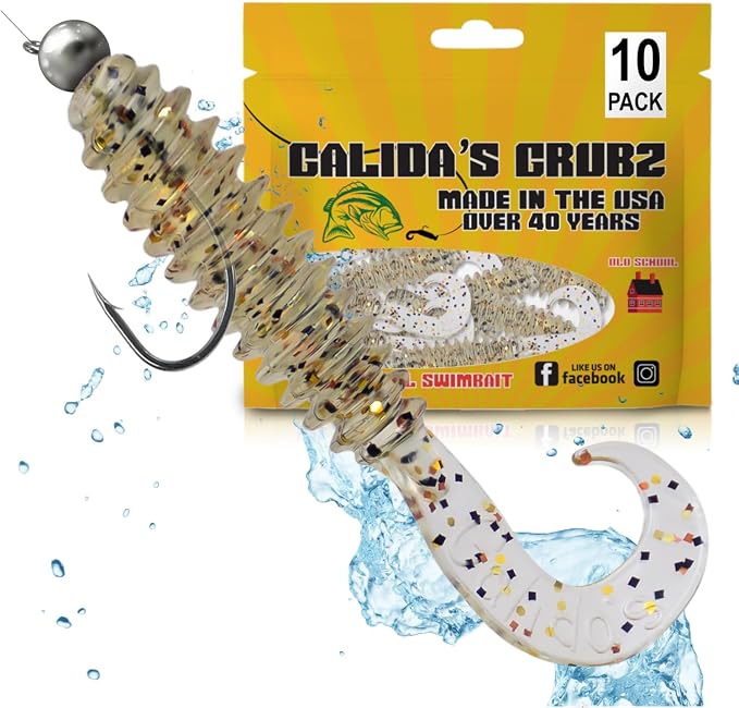 Galida's Grubz Soft Plastic Fish Bait Lures for Fishing | Fishing Bait Lure with Deep Ribs | Great for Beginners and Advanced Fishermen
