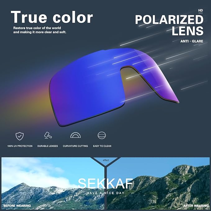 SEKKAF Polarized Sports Sunglasses for Men and Women Cycling Glasses UV Protection Goggles for Mountain Bike Running Fishing
