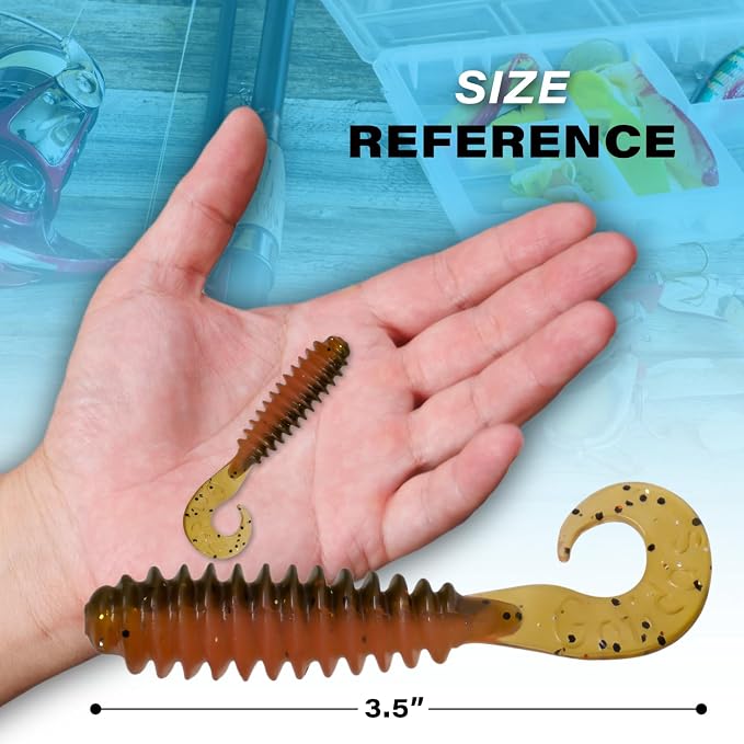 Galida's Grubz Soft Plastic Fish Bait Lures for Fishing | Fishing Bait Lure with Deep Ribs | Great for Beginners and Advanced Fishermen