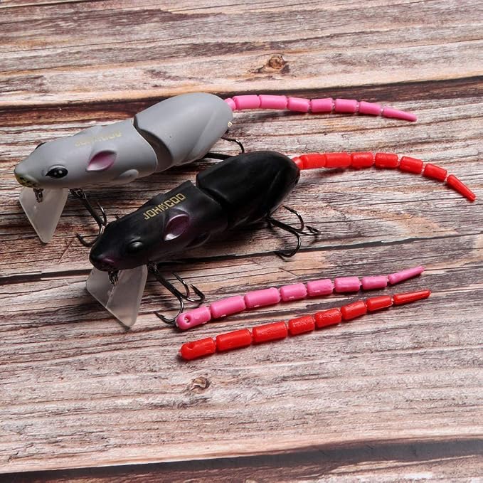 JOHNCOO Swimbait Hard Artificial Baits Mouse Fishing Lures Multi Jointed Fishing Lures Kit for Pike Bass