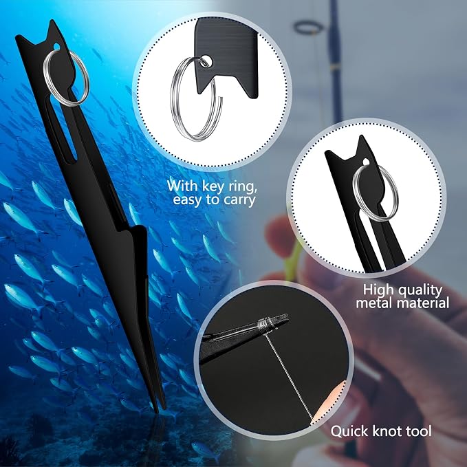 Deekin 3 Pcs Fishing Line Knot Quick Tie Fishing Knot Tying Tool Fly Nail Knot Tool Fly Angler Accessories Fly Tying Equipment for Hooks Lures Lines Men