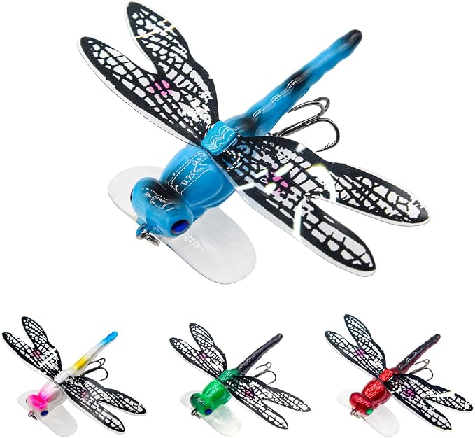 Topwater Fishing Lures Insect Fishing Lures Dragonfly Fishing Lures Dragonfly Lure Fishing Bait with Hooks for Outdoor Fishing Tools