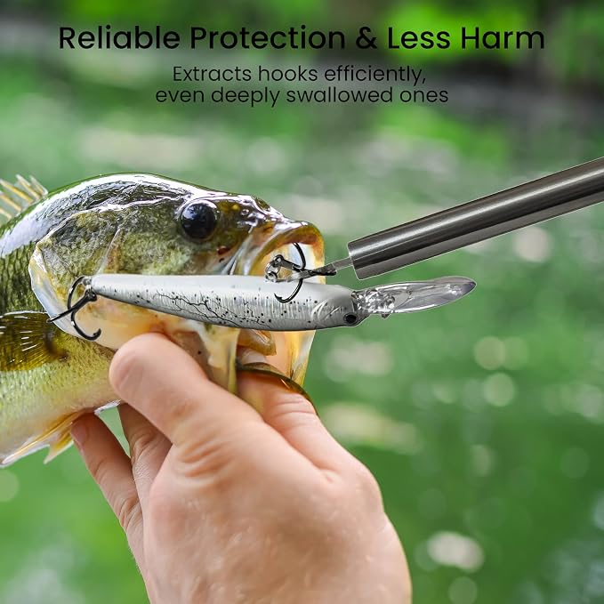 Pristis UTA III Metal Hook Remover Tool for Saltwater, Heavy-Duty Fishing Hook Removal Tool Extractor, Sturdy Stainless Steel Squeeze-Out Fish Dehooker Pliers Tackle Gear for Anglers, 13 inches