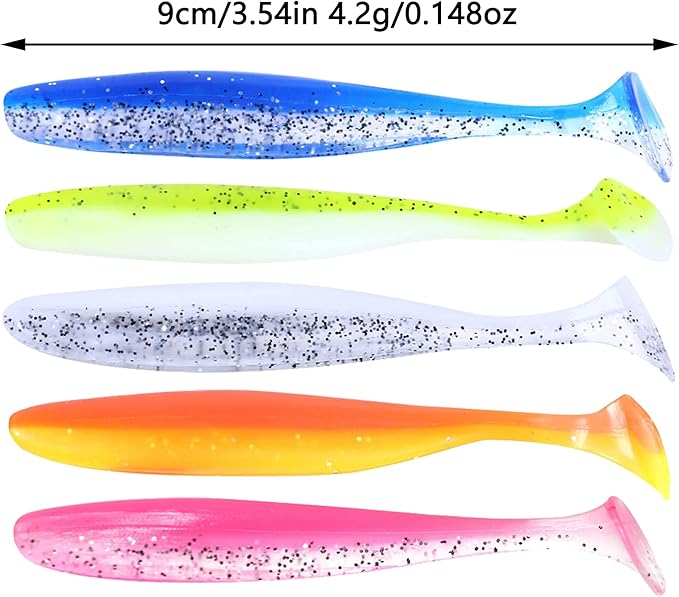 Paddle Tail Swimbaits,Soft Plastic Fishing Lures Swim Baits for Bass Fishing,30/50pcs with Box,Soft Plastic Swimbaits for Bass Trout Crappie Lures Kit for Saltwater Freshwater
