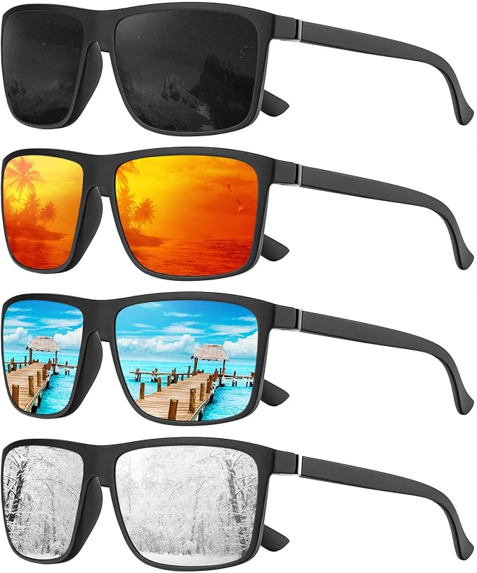 KALIYADI Polarized Mens Sun-Glasses Sunglasses-Men : Classic Sunglasses with UV Protection for Fishing Driving Golf