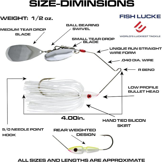 Luck E Strike Hydra-Vibe Spinner Bait with Custom Blades