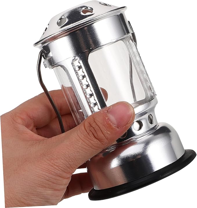 BESPORTBLE Stylish Silver Candle Lantern Aluminium Alloy Camping Light for Night Fishing Outdoor Activities Easy to Hang Portable Candle Lamp for Versatile Use
