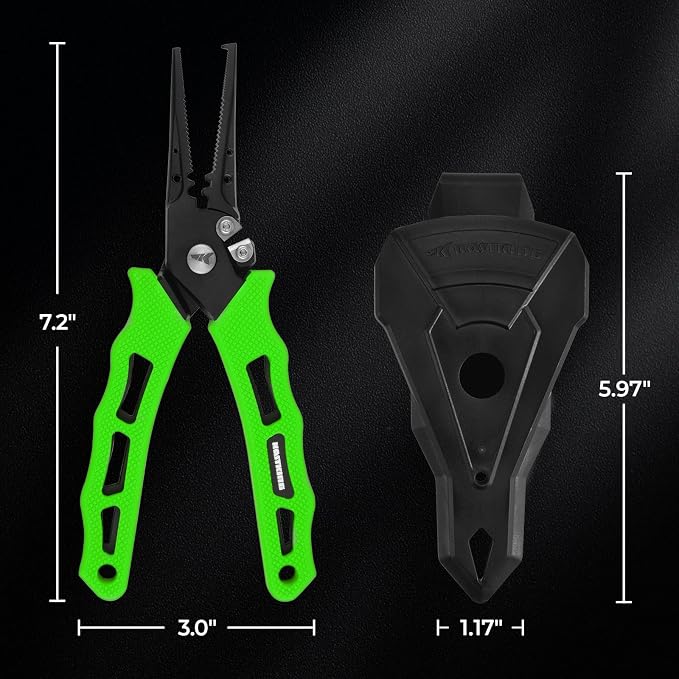 KastKing Cutthroat 7 inch Fishing Split Ring Pliers, 420 Stainless Steel Fishing Tools, Saltwater Resistant Fishing Gear, Tungsten Carbide Cutters