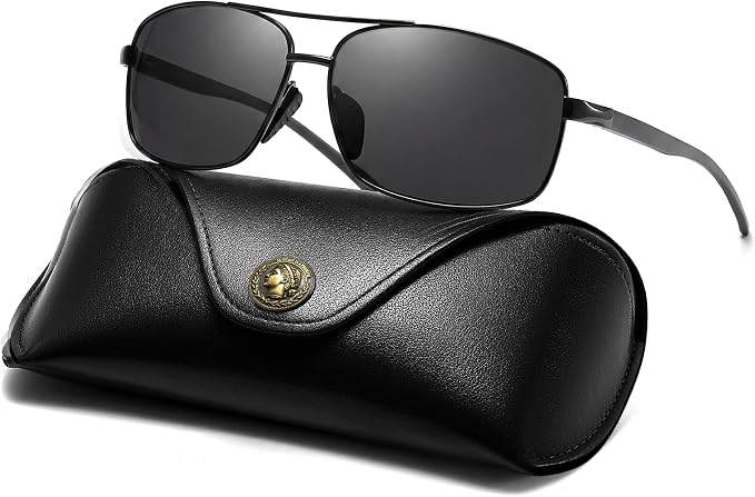 SUNGAIT Ultra Lightweight Rectangular Polarized Sunglasses Men UV400 Protection
