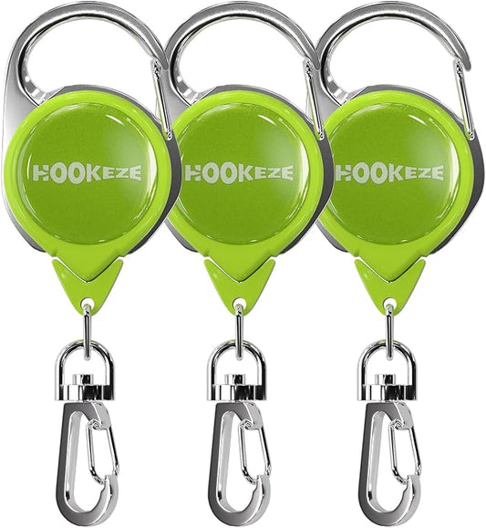 HOOK-EZE Fly Fishing Zinger Retractor for Anglers Vest, Pack of 3 - Fishing Gear and Equipment for Nippers, Forceps, Fly Float Ant, Belt Loops & Backpack