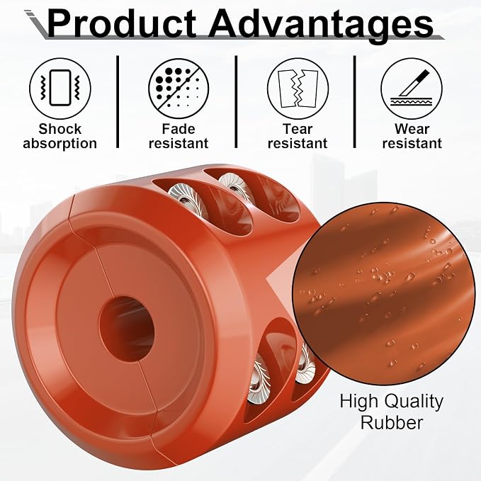 BFXM Winch Stopper for Cable, Rubber Winch Cable Stopper with Allen Wrench to Protect Winch Rope from Wear and Tear, Winch Accessories for ATV, UTV, Truck (Orange)