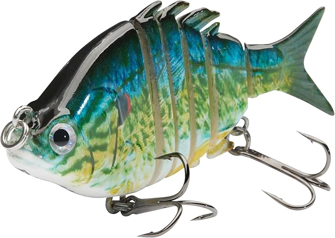 Bassdash SwimPanfish 2.5”/0.34oz Hard Bluegill Swimbaits Multi Jointed Topwater Trout Bass Fishing Crank Lure,Pack of 4