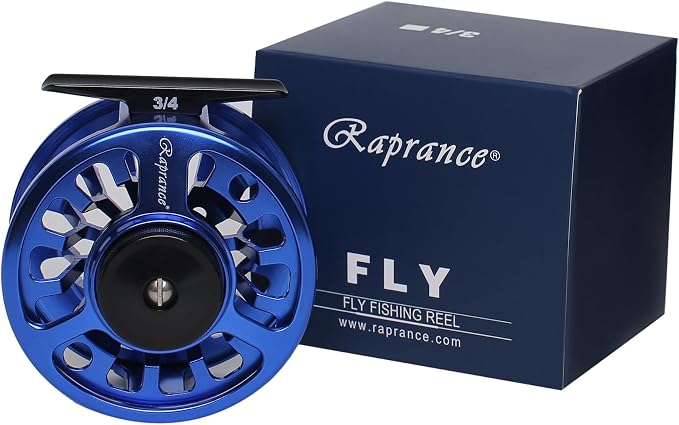 Raprance Fly Fishing Reel,CNC-Machined Aluminum Alloy Fly Reel Large Arbor Fly Reel, 3/4, 5/6, 7/8 wt Blue