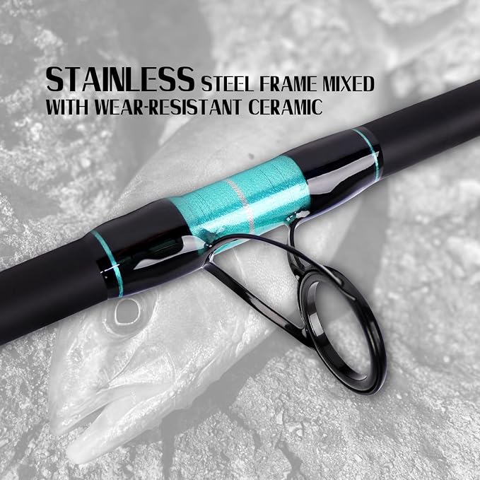 Fiblink Surf Fishing Rod Portable Travel Surf Spinning Rod 2 Piece/3 Piece/4 Piece Carbon Fiber Saltwater Fishing Rod 9'/10'/12'/13'/15'