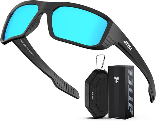 ATTCL Sports Polarized Sunglasses for Men: Ultra-Light Wrap Around TR90 Frame UV400 Protection for Fishing Driving Shooting
