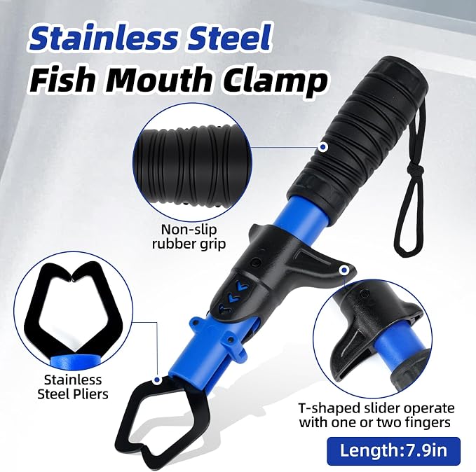 RAWILL Fishing Kit,Fishing Pliers with Lanyard,Fillet Knife,Fish Lip Gripper,Hook Remover, Scissors with Bungee Cords,As A Gift for Anglers