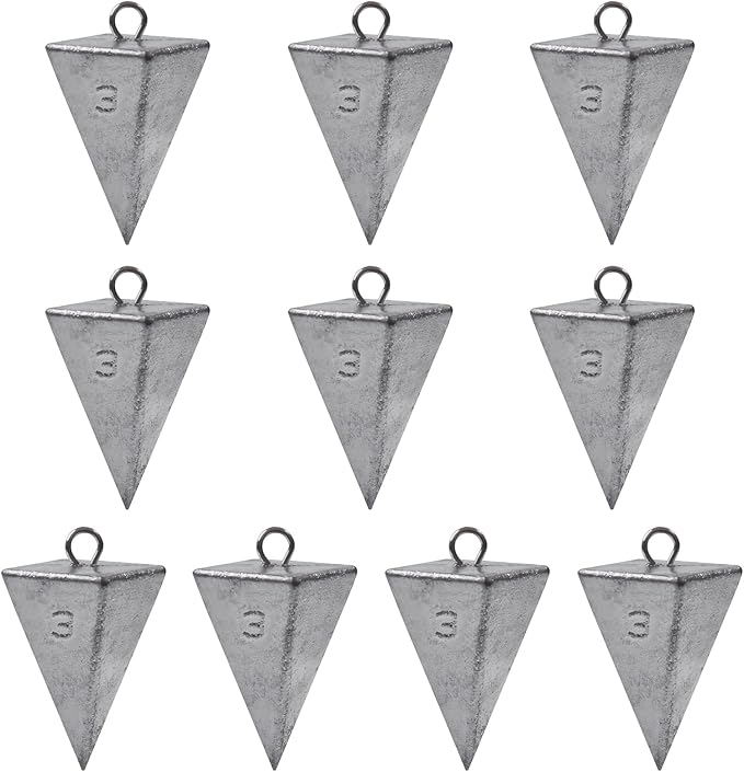 Pyramid Sinkers Fishing Weights, Saltwater Surf Fishing Sinkers Triangle Fishing Weights for Ocean Saltwater Surf Fishing Gear Tackle 1oz 2oz 3oz 4oz 5oz 6oz 8oz