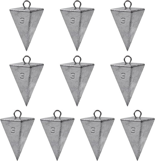 Pyramid Sinkers Fishing Weights, Saltwater Surf Fishing Sinkers Triangle Fishing Weights for Ocean Saltwater Surf Fishing Gear Tackle 1oz 2oz 3oz 4oz 5oz 6oz 8oz