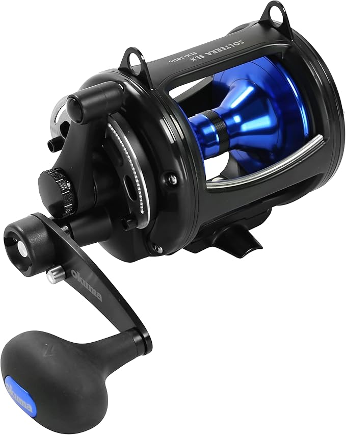 Okuma Solterra SLX Two Speed Closed Frame Lever Drag Reel Saltwater Trolling Reel, SLX-20IIb, 480yds-30lb