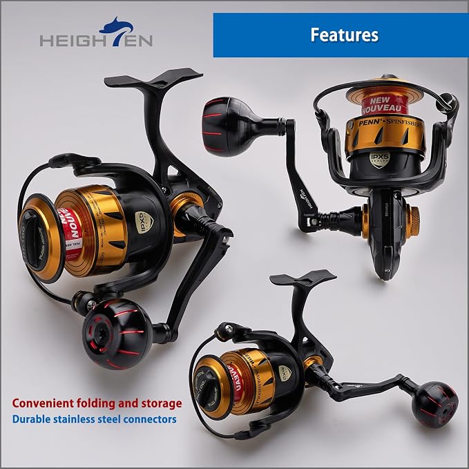 HEIGHTEN Fishing Reel Handle for Penn Spinfisher VI/Slammer III IV/Battle II III DX/Pursuit III IV/Fierce II III