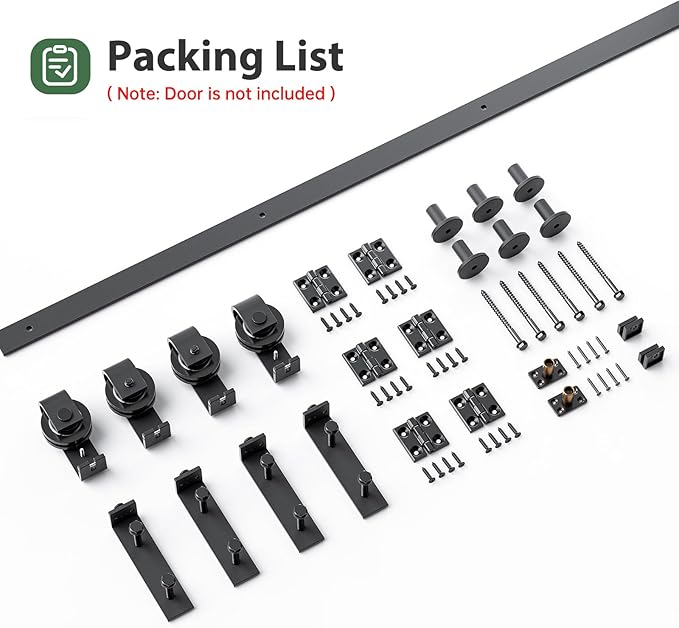88" Bifold Sliding Barn Door Hardware Track Kit,Side Mounted Black J Shape Roller,Smoothly and Quietly,Assembly Easy,Fit Four 21" Bi-Folding Doors (Door Not Included)