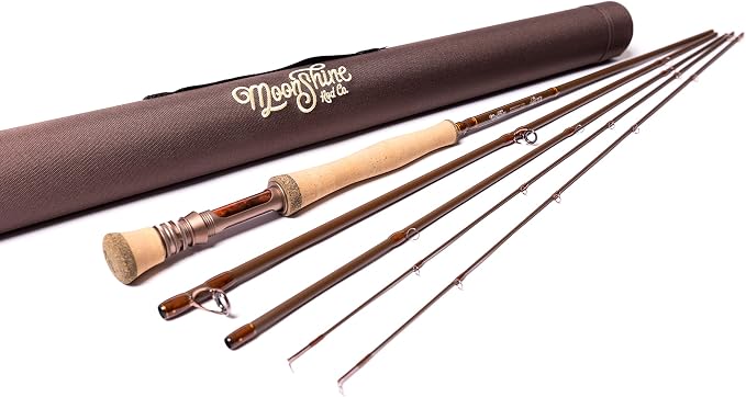Moonshine Rod Company Fast Action Fly Fishing Rod – Carbon Fiber Graphite Rod with Zippered Travel Case – Drifter II, Vesper, Epiphany ESN, Outcast, Phantom & Rambler Series - 2WT up to 12WT Rods