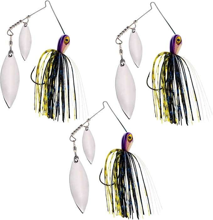 Reaction Tackle Spinner Bait Fishing Lure for Bass Fishing Also for Trout Pike Salmon Walleye (3-Pack)