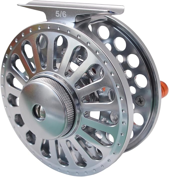 Alichino Fly Fishing Reel, CNC Machined Aluminum Alloy Large Arbor Fly Reel with Carbon Disk Drag
