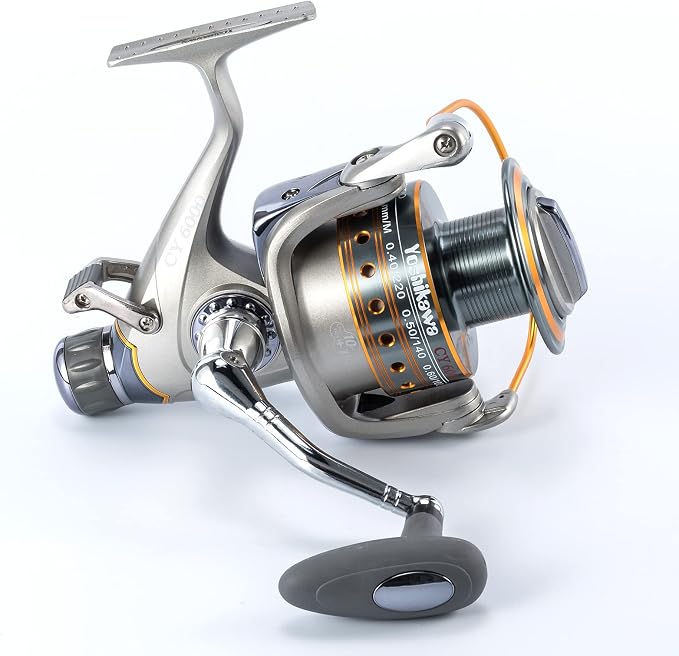 Yoshikawa Baitfeeder Spinning Reel Fishing 5.5:1 11 High Power Stainless Ball Bearings 30Lb Drag Right Left Hand Saltwater Freshwater Reversible Front Rear Drag Live Liner 3000-6000