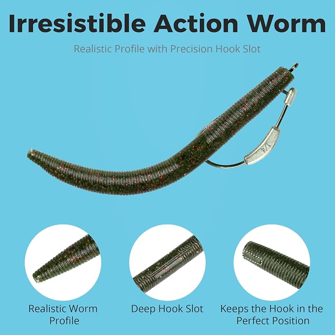 30/50/78/100Pcs Senko Worms Kit – 4"/5" Soft Plastic Fishing Lures with Salt Impregnation for Bass Fishing