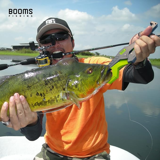 Booms Fishing G05 Lip Gripper Saltwater, 9.4" Plastic Catfish Grippers Pliers, Grabber Tool With Lanyard, Grips for Kayak Fishing Accessories, Great Holder for Caught Fish