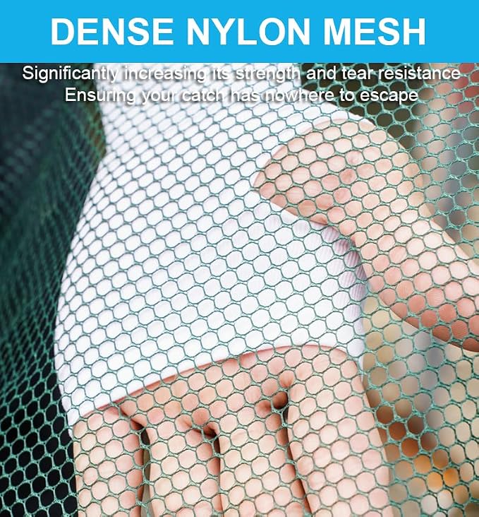 Foldable Fishing Net, Nylon Minnow Trap Crab Trap Crab Net, Drop Net for Pier Fishing, Drop Nets for Pulling Up Fish with Rope, Portable Bridge Fishing Nets for Minnows Crawfish Shrimp