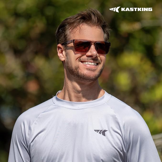 KastKing Beartrap Polarized Sports Fishing Sunglasses, With PuriVex Protective Lens Coating, Square Frame Design, Men Women